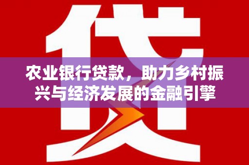 泰顺农业银行贷款，助力乡村振兴与经济发展的金融引擎