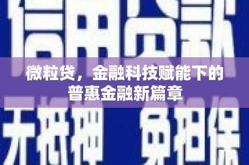 泰顺微粒贷，金融科技赋能下的普惠金融新篇章