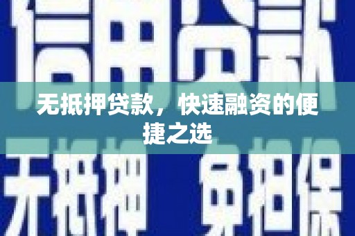 泰顺无抵押贷款，快速融资的便捷之选