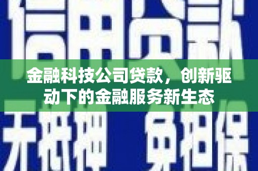 泰顺金融科技公司贷款，创新驱动下的金融服务新生态