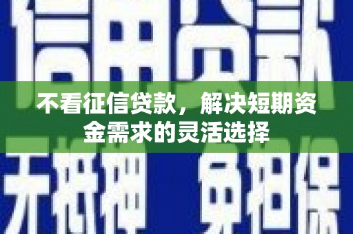 泰顺不看征信贷款，解决短期资金需求的灵活选择