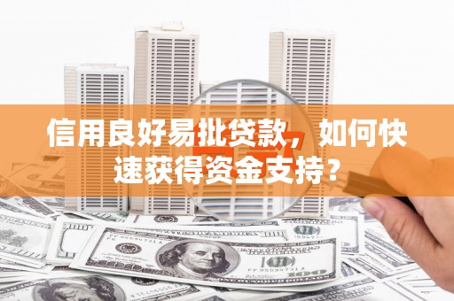 泰顺信用良好易批贷款，如何快速获得资金支持？