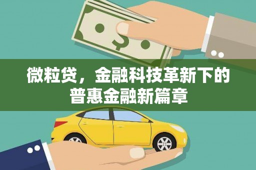 泰顺微粒贷，金融科技革新下的普惠金融新篇章