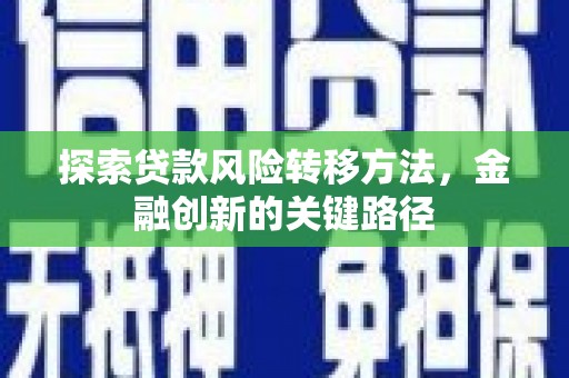 泰顺探索贷款风险转移方法，金融创新的关键路径