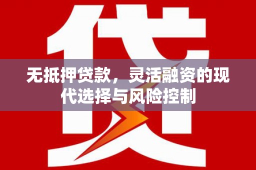 泰顺无抵押贷款，灵活融资的现代选择与风险控制
