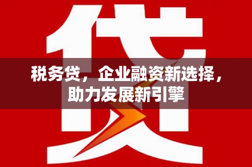 泰顺税务贷，企业融资新选择，助力发展新引擎