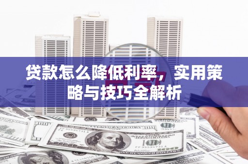 泰顺贷款怎么降低利率，实用策略与技巧全解析