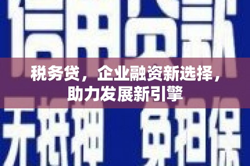 泰顺税务贷，企业融资新选择，助力发展新引擎