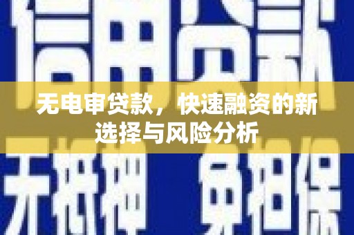 泰顺无电审贷款，快速融资的新选择与风险分析