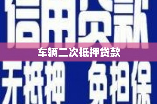泰顺车辆二次抵押贷款