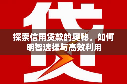 泰顺探索信用贷款的奥秘，如何明智选择与高效利用