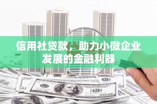 泰顺信用社贷款，助力小微企业发展的金融利器